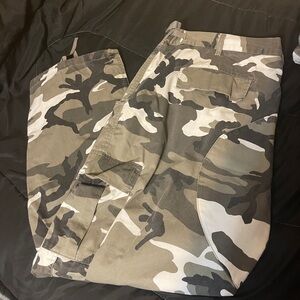 Royal Blue Men's Camouflage Cargo Trousers 44x30 Adjustable